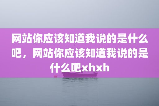 网站你应该知道我说的是什么吧，网站你应该知道我说的是什么吧xhxh