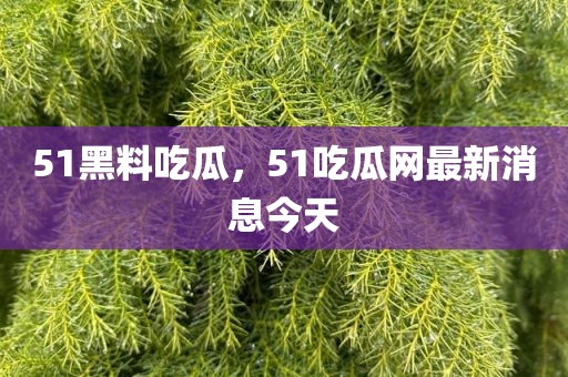 51黑料吃瓜，51吃瓜网最新消息今天