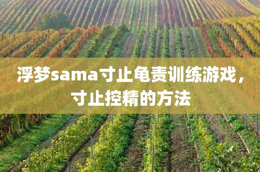 浮梦sama寸止龟责训练游戏，寸止控精的方法