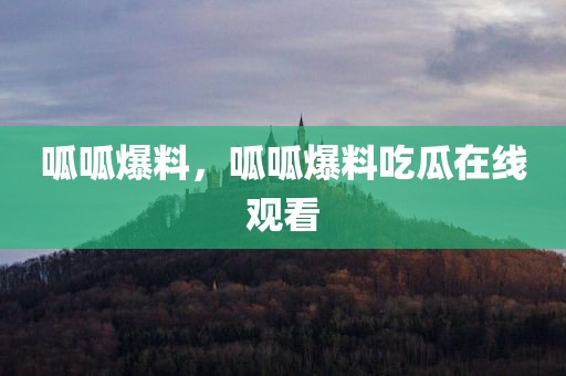 呱呱爆料，呱呱爆料吃瓜在线观看