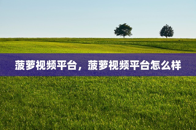 菠萝视频平台，菠萝视频平台怎么样