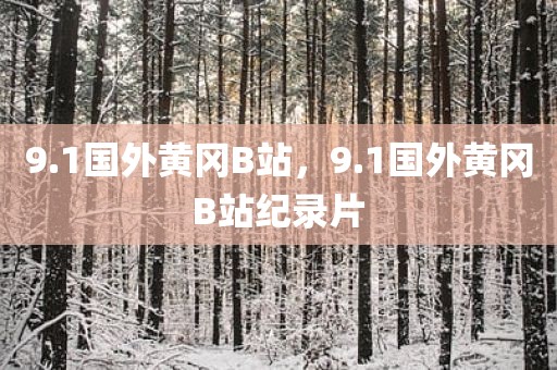 9.1国外黄冈B站，9.1国外黄冈B站纪录片