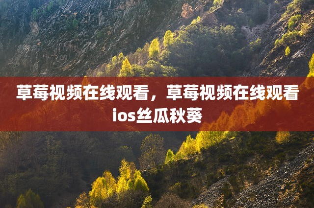 草莓视频在线观看，草莓视频在线观看ios丝瓜秋葵