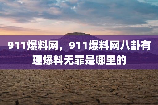 911爆料网，911爆料网八卦有理爆料无罪是哪里的