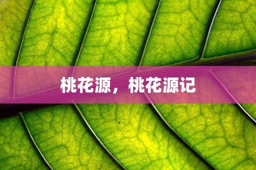 桃花源，桃花源记