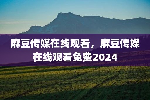 麻豆传媒在线观看，麻豆传媒在线观看免费2024