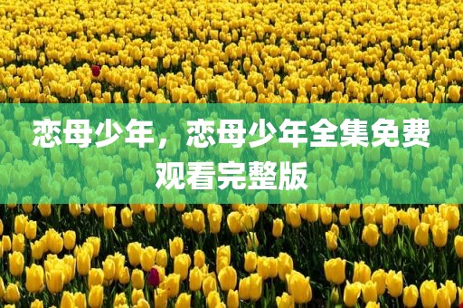 恋母少年，恋母少年全集免费观看完整版