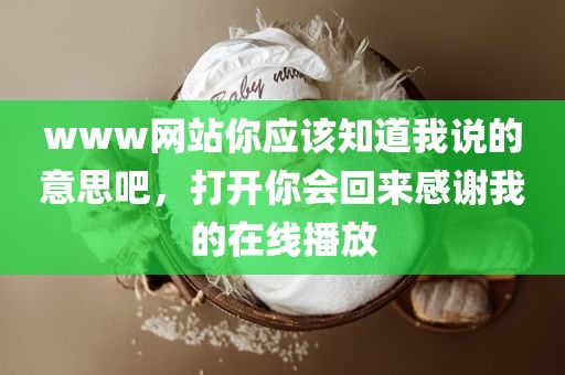 www网站你应该知道我说的意思吧，打开你会回来感谢我的在线播放