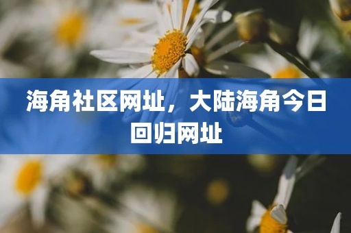 海角社区网址，大陆海角今日回归网址