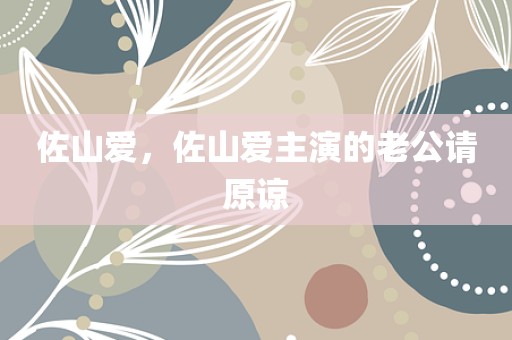 佐山爱，佐山爱主演的老公请原谅