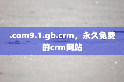 .com9.1.gb.crm，永久免费的crm网站