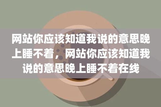 网站你应该知道我说的意思晚上睡不着，网站你应该知道我说的意思晚上睡不着在线
