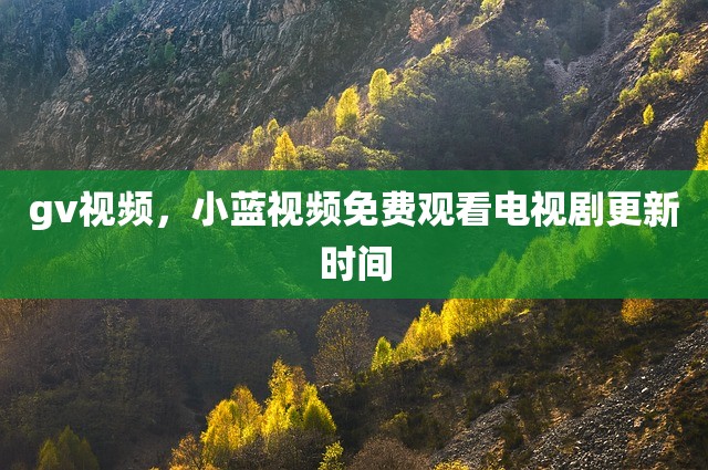 gv视频，小蓝视频免费观看电视剧更新时间