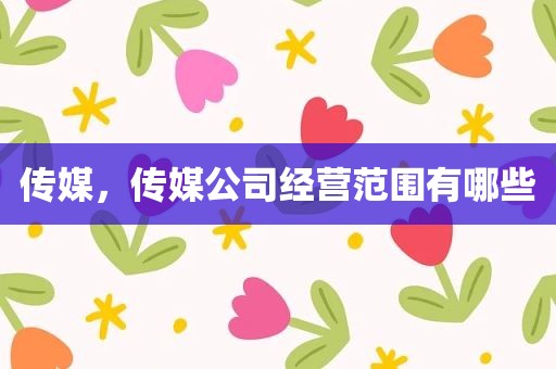 传媒，传媒公司经营范围有哪些