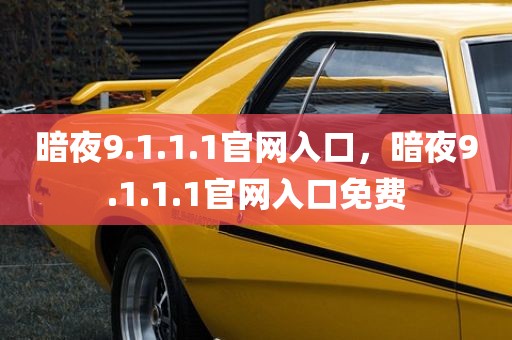暗夜9.1.1.1官网入口，暗夜9.1.1.1官网入口免费