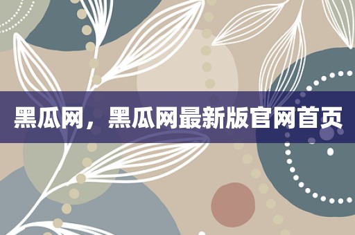 黑瓜网，黑瓜网最新版官网首页