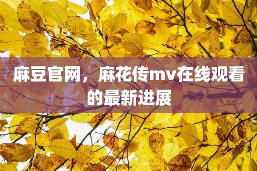 麻豆官网，麻花传mv在线观看的最新进展
