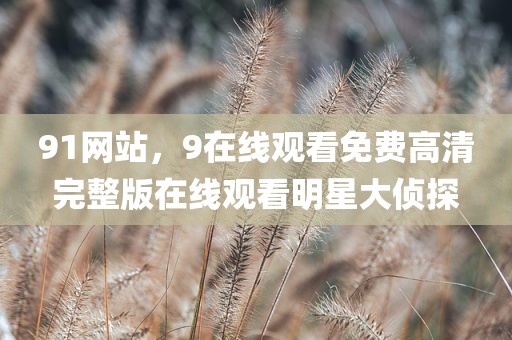 91网站，9在线观看免费高清完整版在线观看明星大侦探