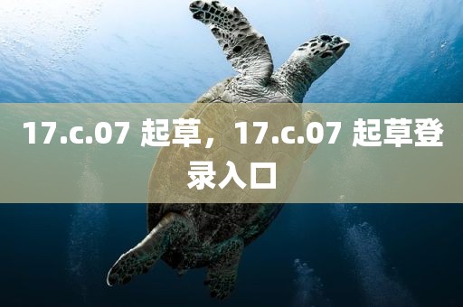 17.c.07 起草，17.c.07 起草登录入口