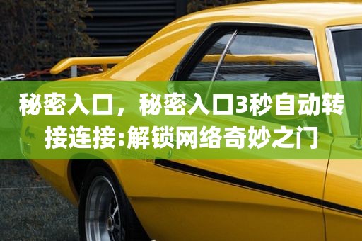 秘密入口，秘密入口3秒自动转接连接:解锁网络奇妙之门