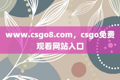 www.csgo8.com，csgo免费观看网站入口