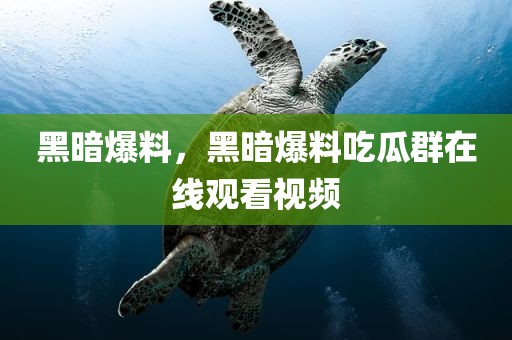 黑暗爆料，黑暗爆料吃瓜群在线观看视频