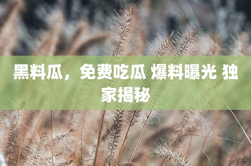 黑料瓜，免费吃瓜 爆料曝光 独家揭秘