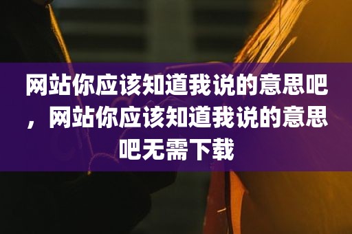 网站你应该知道我说的意思吧，网站你应该知道我说的意思吧无需下载