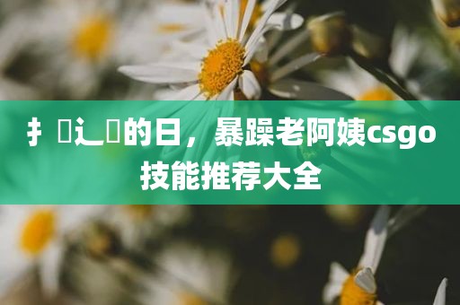 扌喿辶畐的日，暴躁老阿姨csgo技能推荐大全