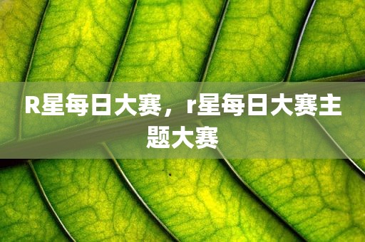 R星每日大赛，r星每日大赛主题大赛