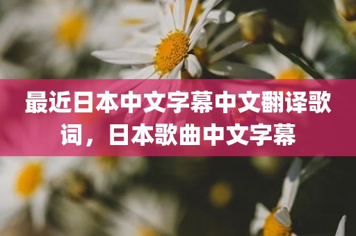 最近日本中文字幕中文翻译歌词，日本歌曲中文字幕