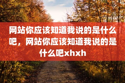 网站你应该知道我说的是什么吧，网站你应该知道我说的是什么吧xhxh