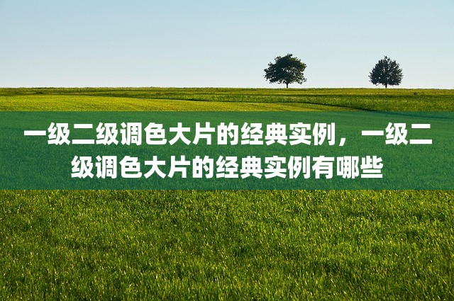 一级二级调色大片的经典实例，一级二级调色大片的经典实例有哪些