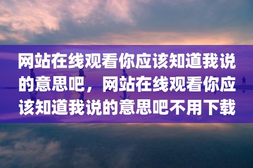 网站在线观看你应该知道我说的意思吧，网站在线观看你应该知道我说的意思吧不用下载