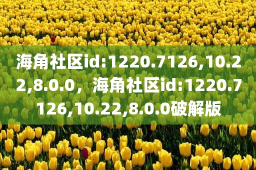 海角社区id:1220.7126,10.22,8.0.0，海角社区id:1220.7126,10.22,8.0.0破解版