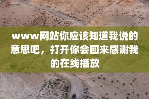 www网站你应该知道我说的意思吧，打开你会回来感谢我的在线播放