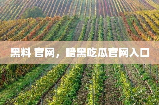 黑料 官网，暗黑吃瓜官网入口