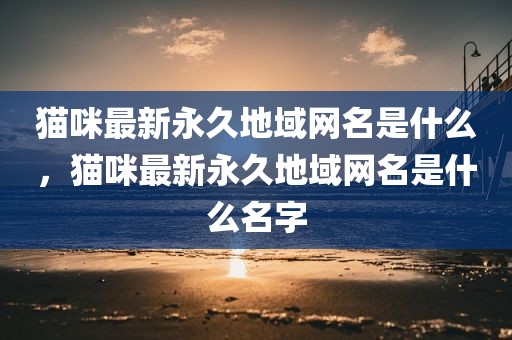 猫咪最新永久地域网名是什么，猫咪最新永久地域网名是什么名字