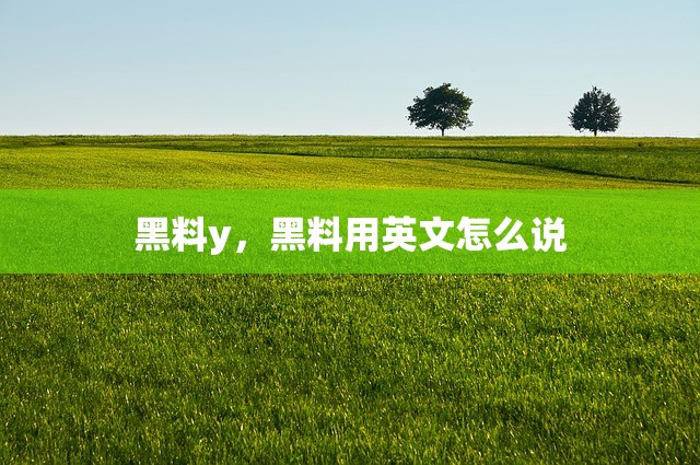 黑料y，黑料用英文怎么说