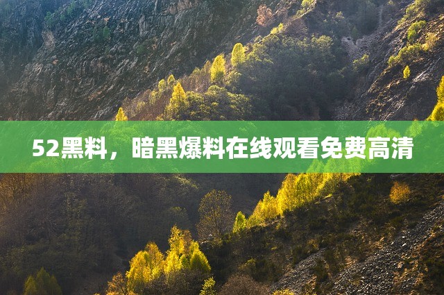 52黑料，暗黑爆料在线观看免费高清