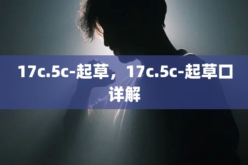 17c.5c-起草，17c.5c-起草口详解