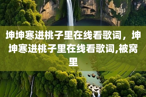 坤坤寒进桃子里在线看歌词，坤坤寒进桃子里在线看歌词,被窝里