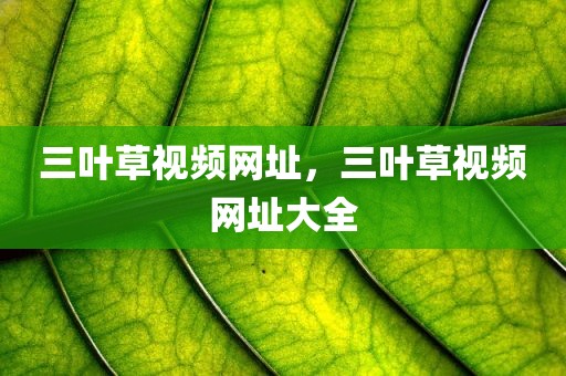 三叶草视频网址，三叶草视频网址大全