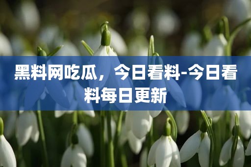 黑料网吃瓜，今日看料-今日看料每日更新