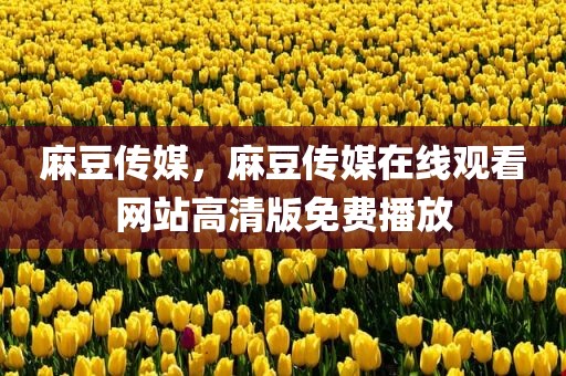 麻豆传媒，麻豆传媒在线观看网站高清版免费播放