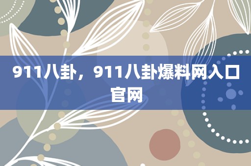 911八卦，911八卦爆料网入口官网