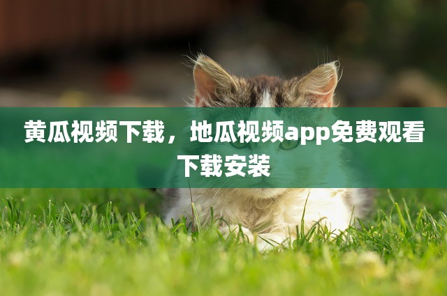 黄瓜视频下载，地瓜视频app免费观看下载安装