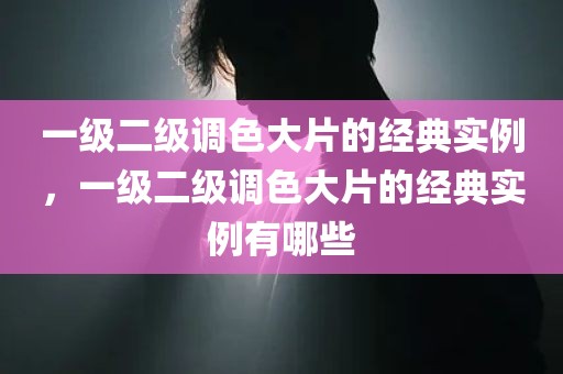 一级二级调色大片的经典实例，一级二级调色大片的经典实例有哪些