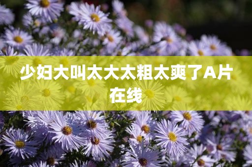 少妇大叫太大太粗太爽了A片在线