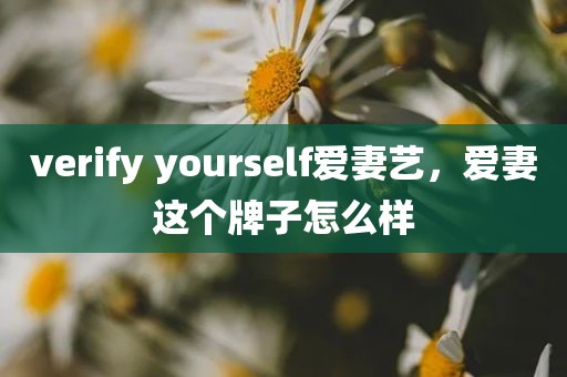 verify yourself爱妻艺，爱妻这个牌子怎么样